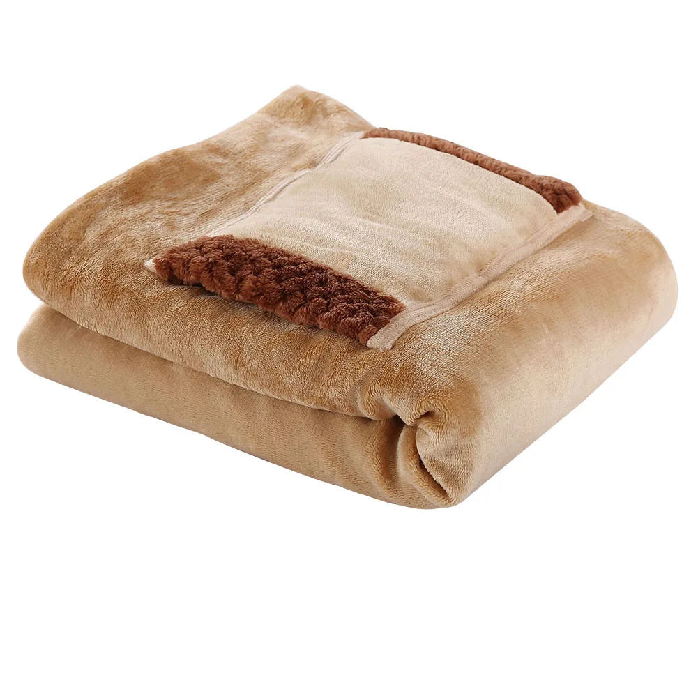 USB Heated Electric Blanket – Fast Heating Coral Throw for Legs & Body