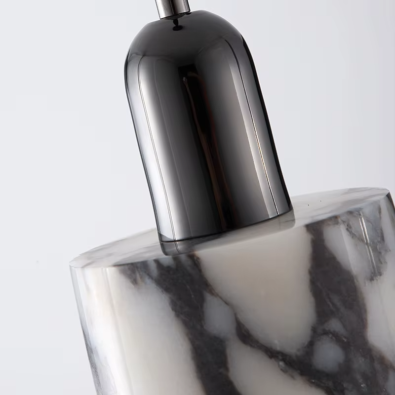 Sleek Black Marble Pendant Light | Timeless Design
