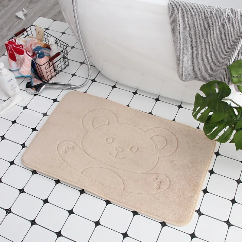 Safe and Stylish Geometric Embossed Bath Mat – Non-Slip with Soft Texture - Atelier Dubois Paris