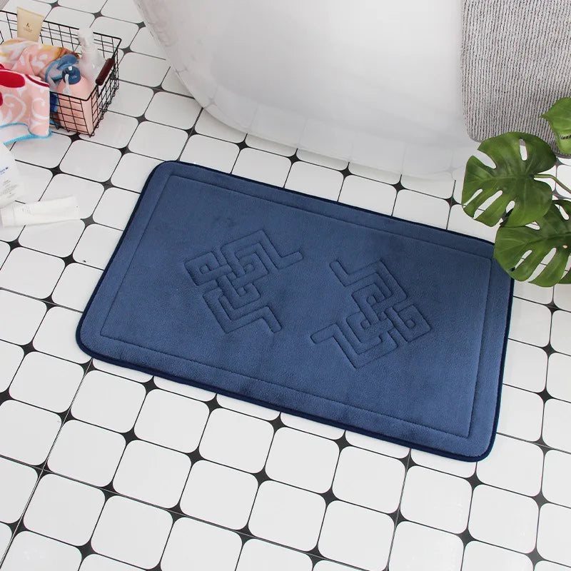 Safe and Stylish Geometric Embossed Bath Mat – Non-Slip with Soft Texture