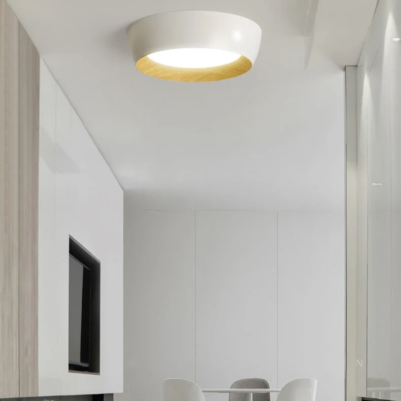 Energy-Saving Japanese LED Ceiling Light | Metal & Wood Blend