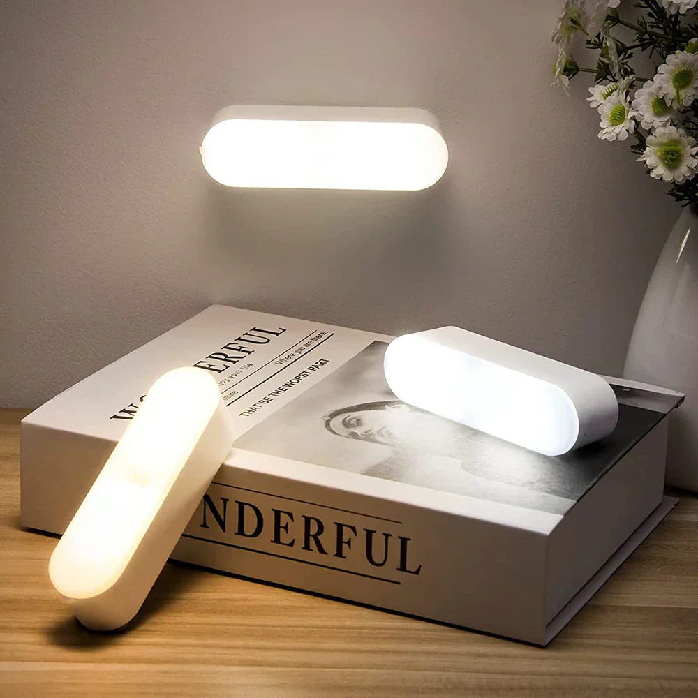 LED Motion Sensor Wall Lamp – USB Rechargeable and Wireless Design