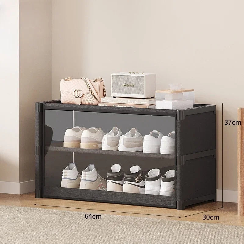 Transparent Layered Shoe Storage Solution