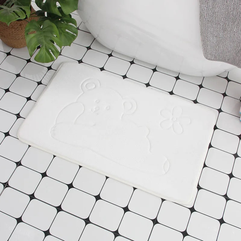 Safe and Stylish Geometric Embossed Bath Mat – Non-Slip with Soft Texture - Atelier Dubois Paris