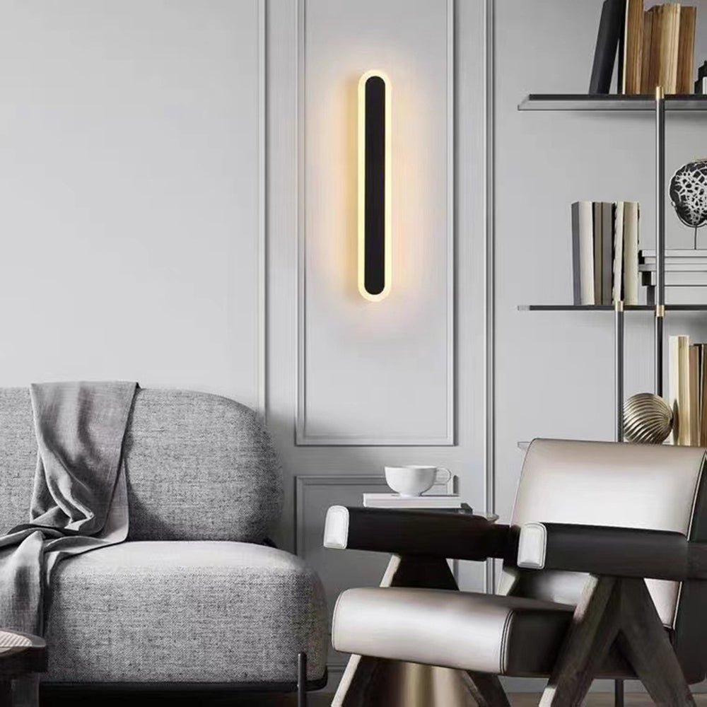 Modern Outdoor Wall Lamp – Linear Oval LED Light