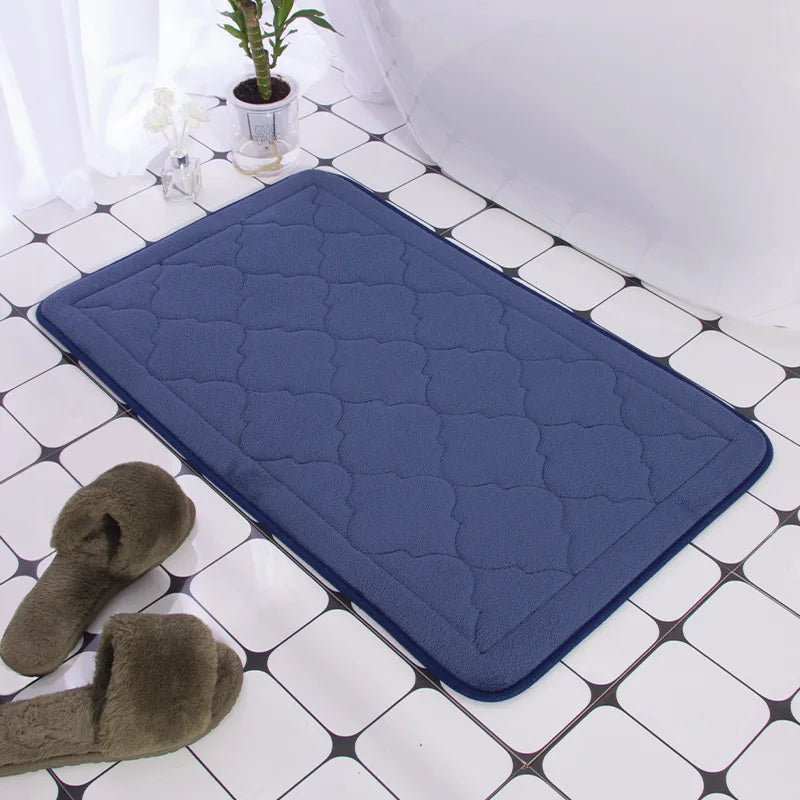 Safe and Stylish Geometric Embossed Bath Mat – Non-Slip with Soft Texture - Atelier Dubois Paris