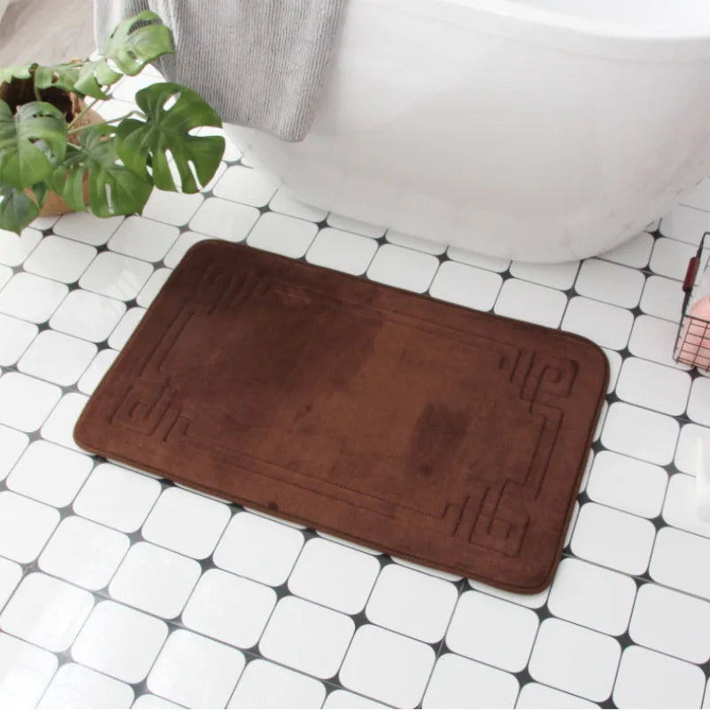 Safe and Stylish Geometric Embossed Bath Mat – Non-Slip with Soft Texture - Atelier Dubois Paris