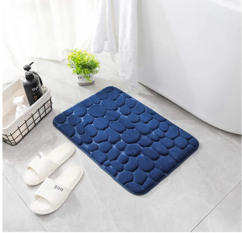 Safe and Stylish Geometric Embossed Bath Mat – Non-Slip with Soft Texture - Atelier Dubois Paris