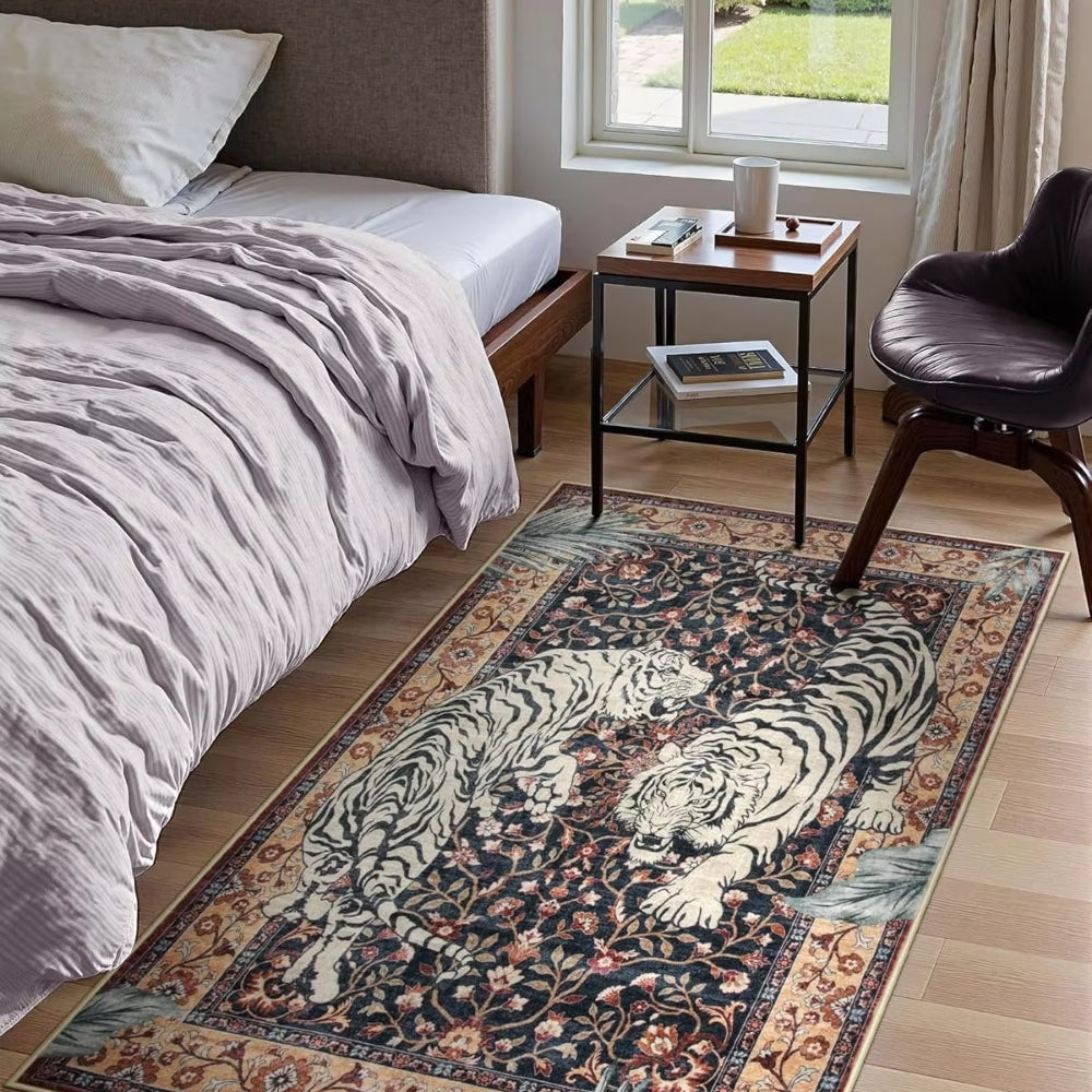 Bold Tiger Print Rug | Tiger Stripe Design with Striking Look