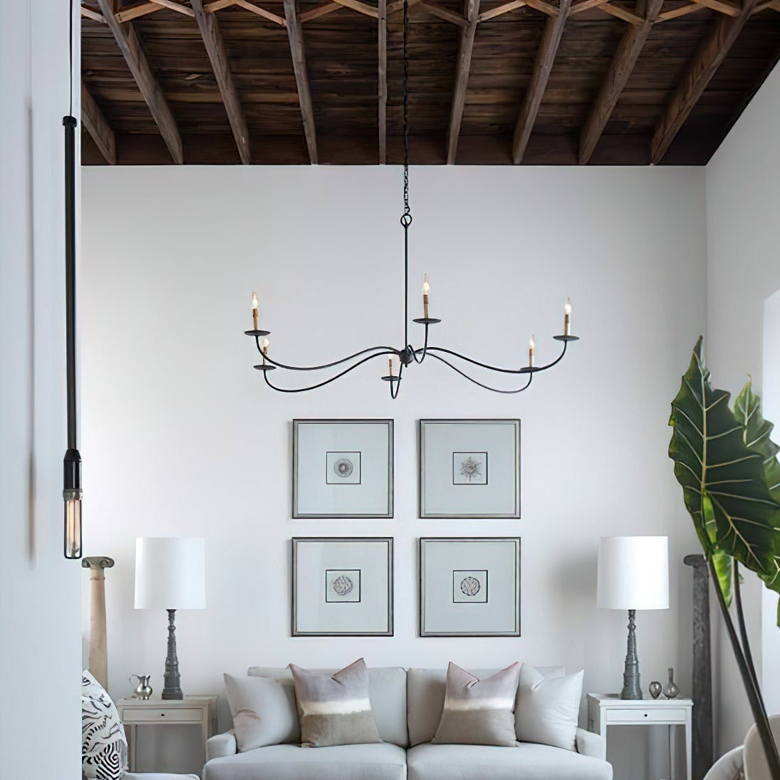 Rustic Farmhouse Candle-Style Chandelier – Classic Charm Ceiling Lamp
