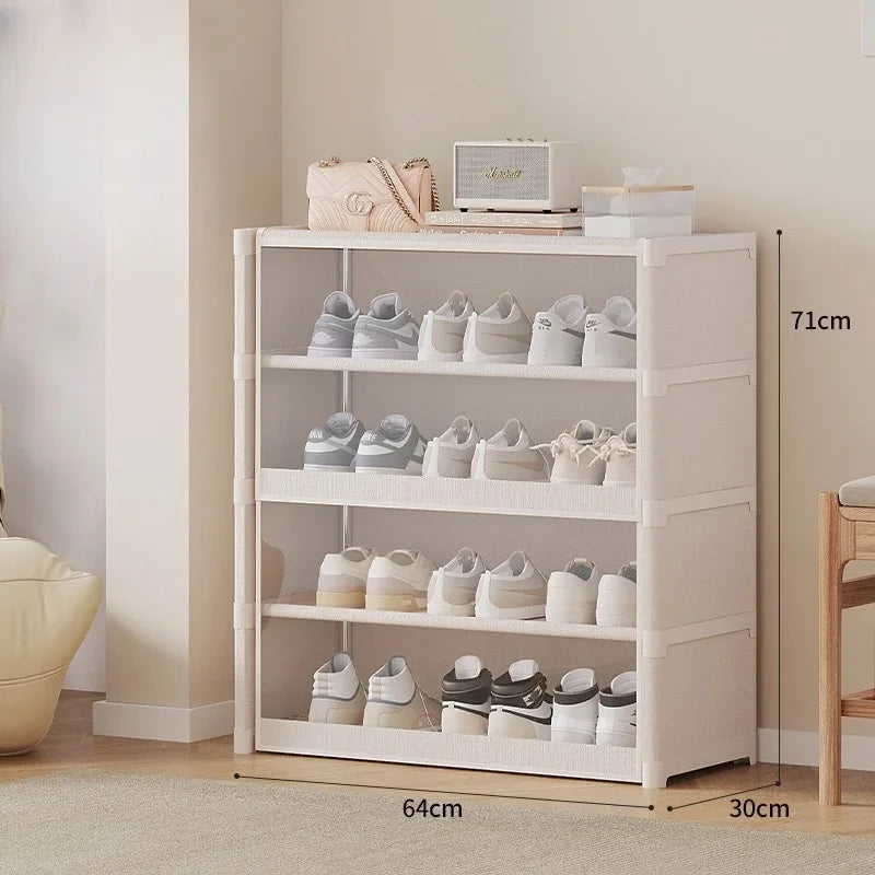 Transparent Layered Shoe Storage Solution