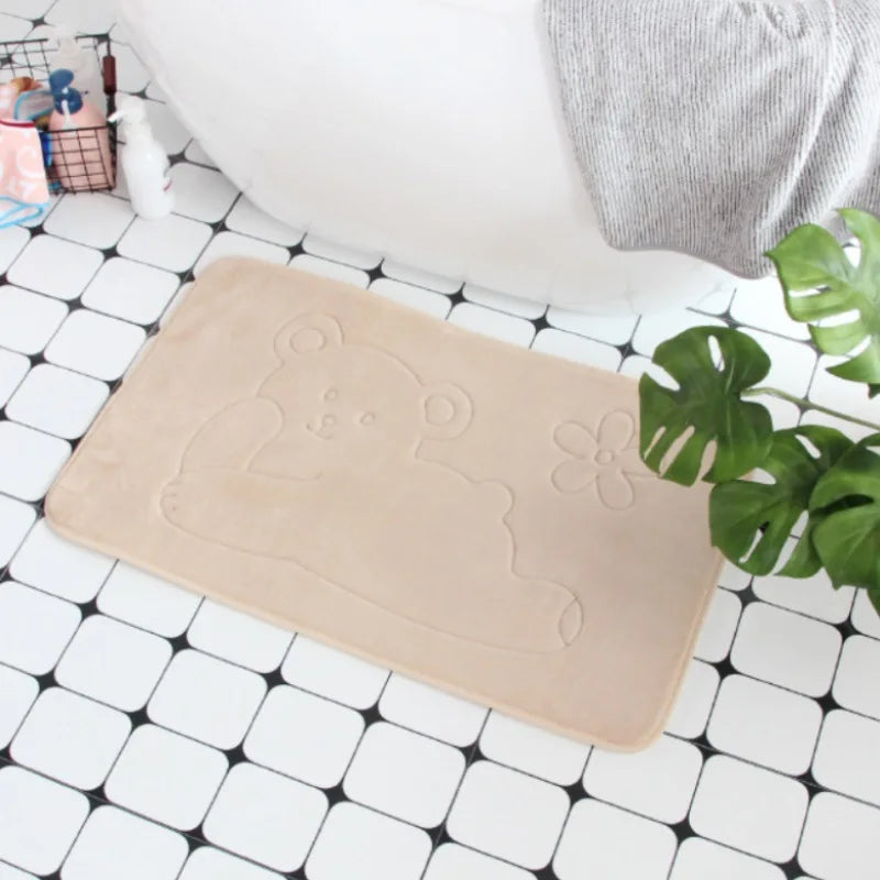 Safe and Stylish Geometric Embossed Bath Mat – Non-Slip with Soft Texture - Atelier Dubois Paris