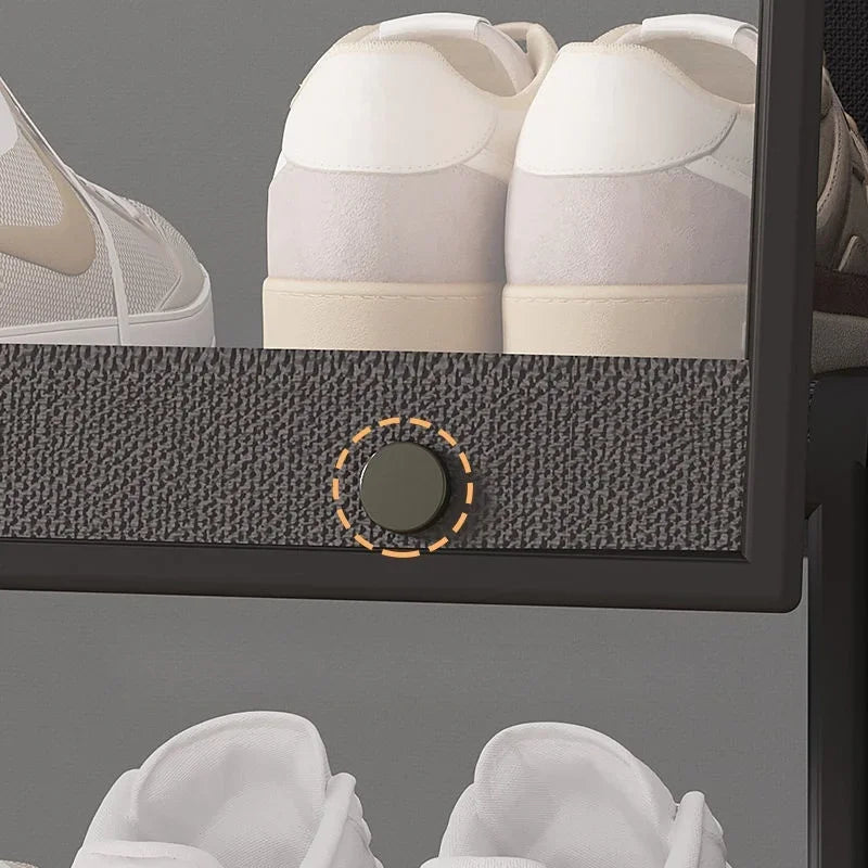 Transparent Layered Shoe Storage Solution