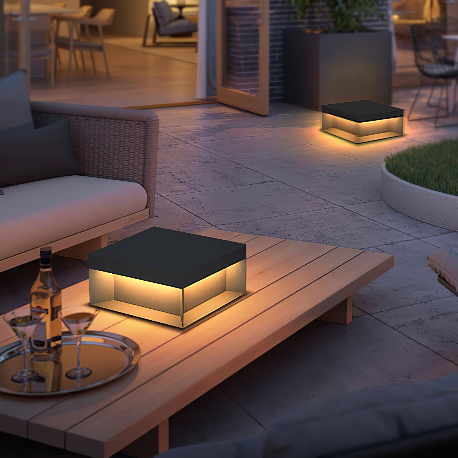 Matte Black Frame Solar Outdoor Post Light