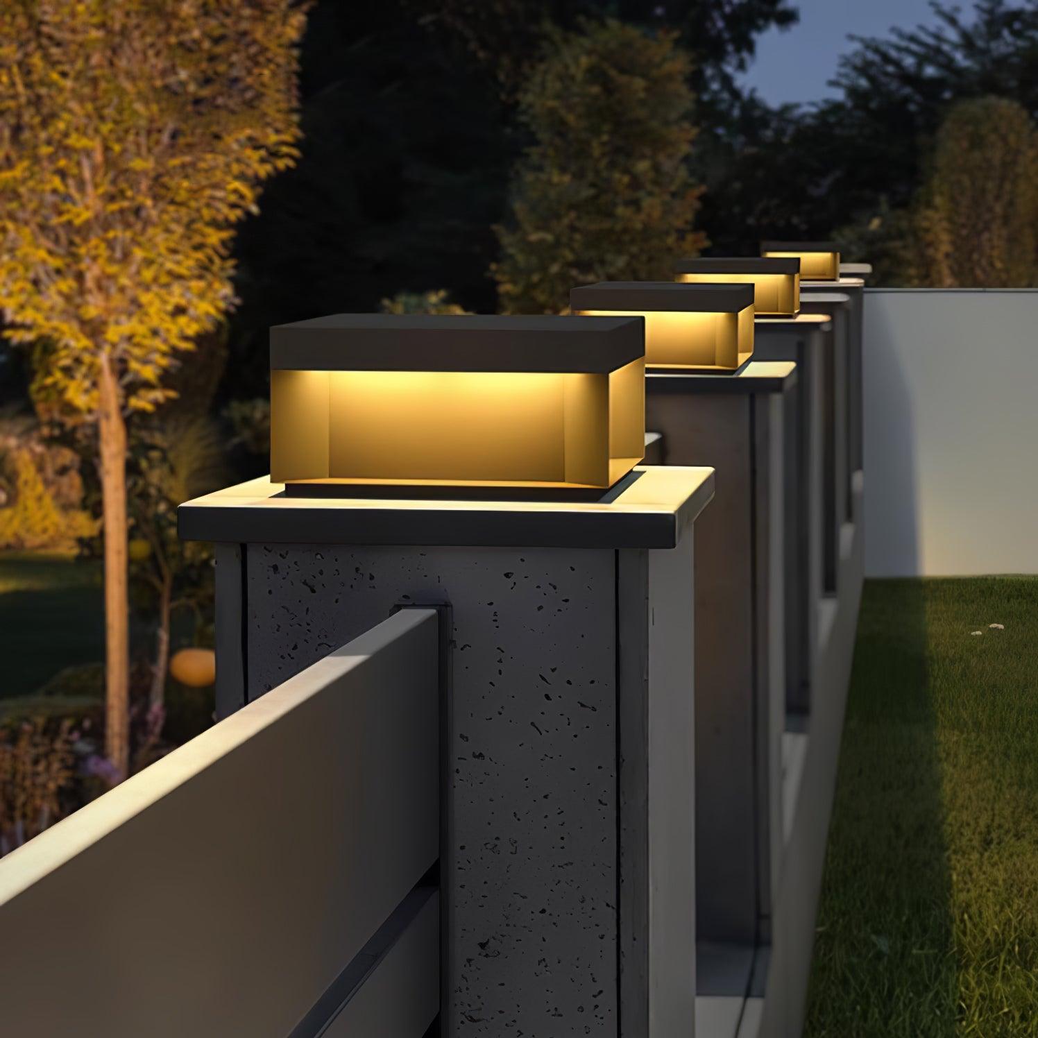 Matte Black Frame Solar Outdoor Post Light