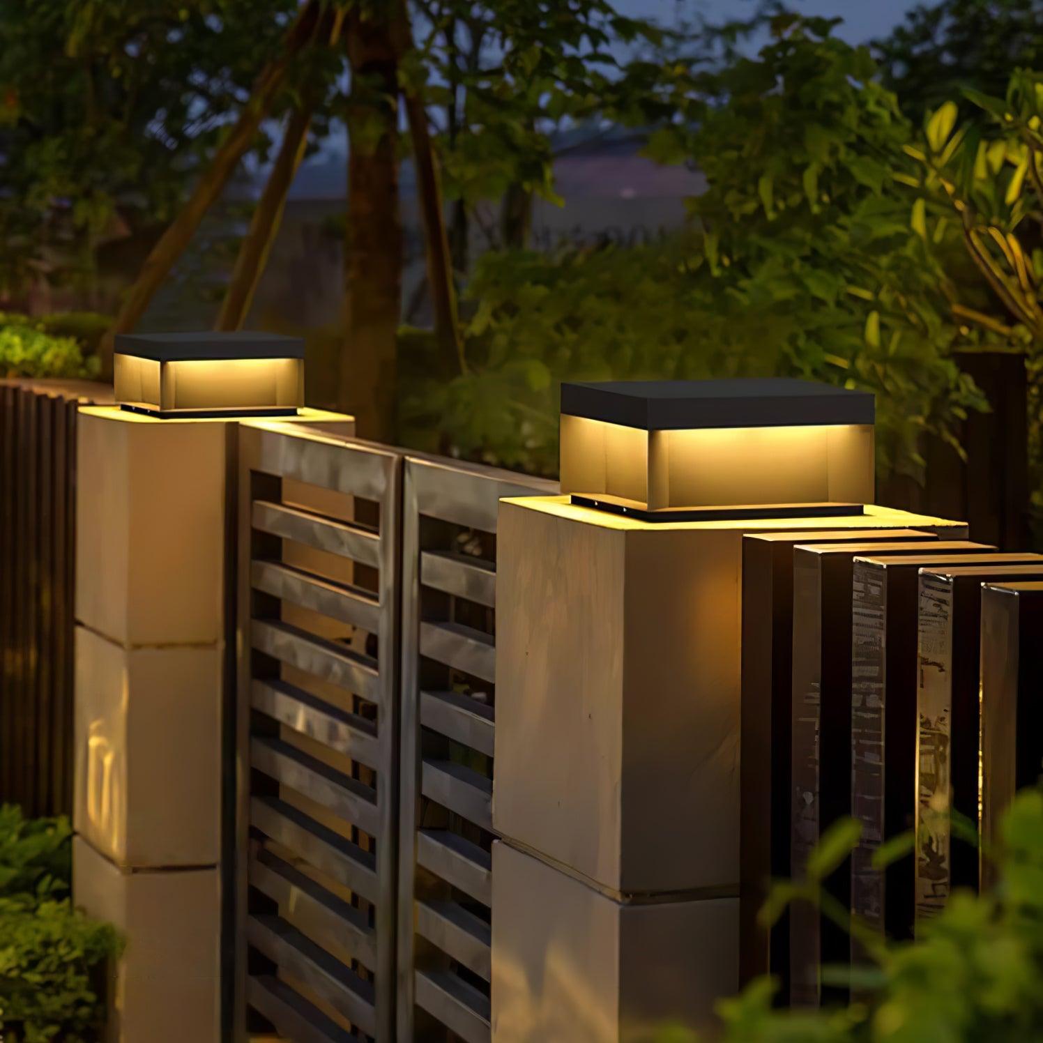 Matte Black Frame Solar Outdoor Post Light