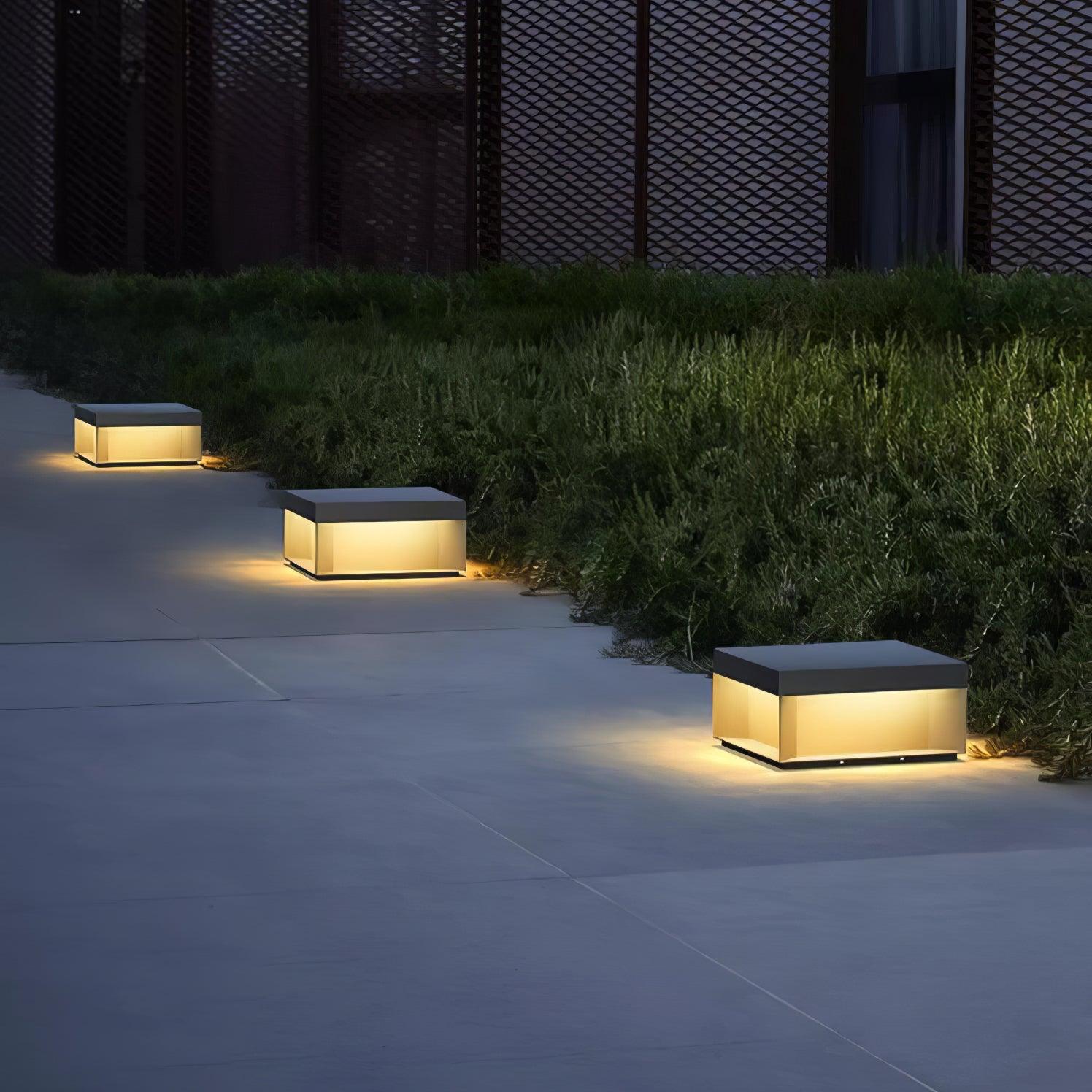 Matte Black Frame Solar Outdoor Post Light