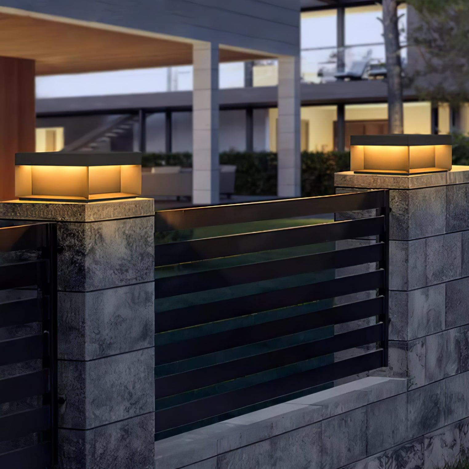 Matte Black Frame Solar Outdoor Post Light