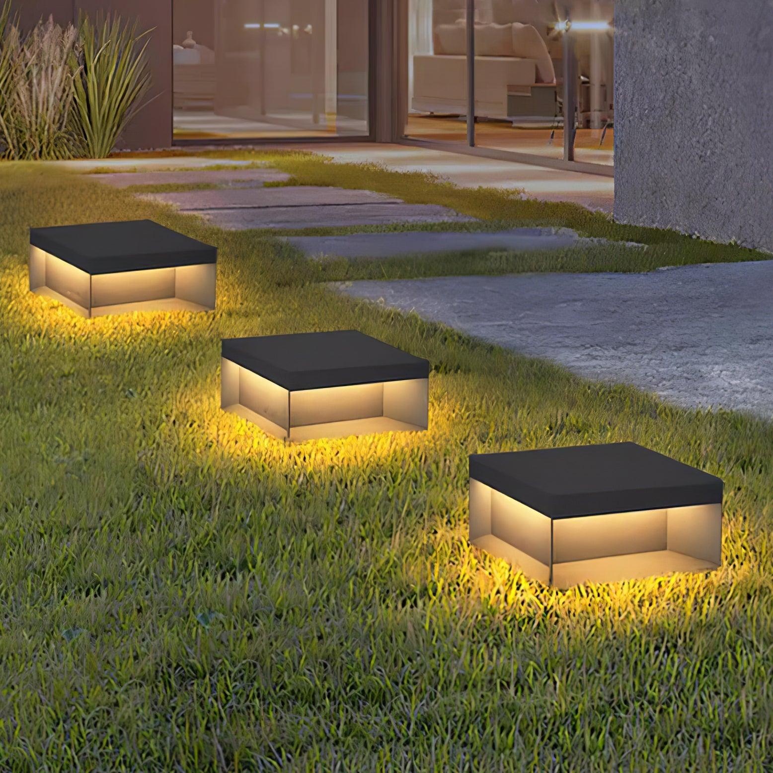 Matte Black Frame Solar Outdoor Post Light