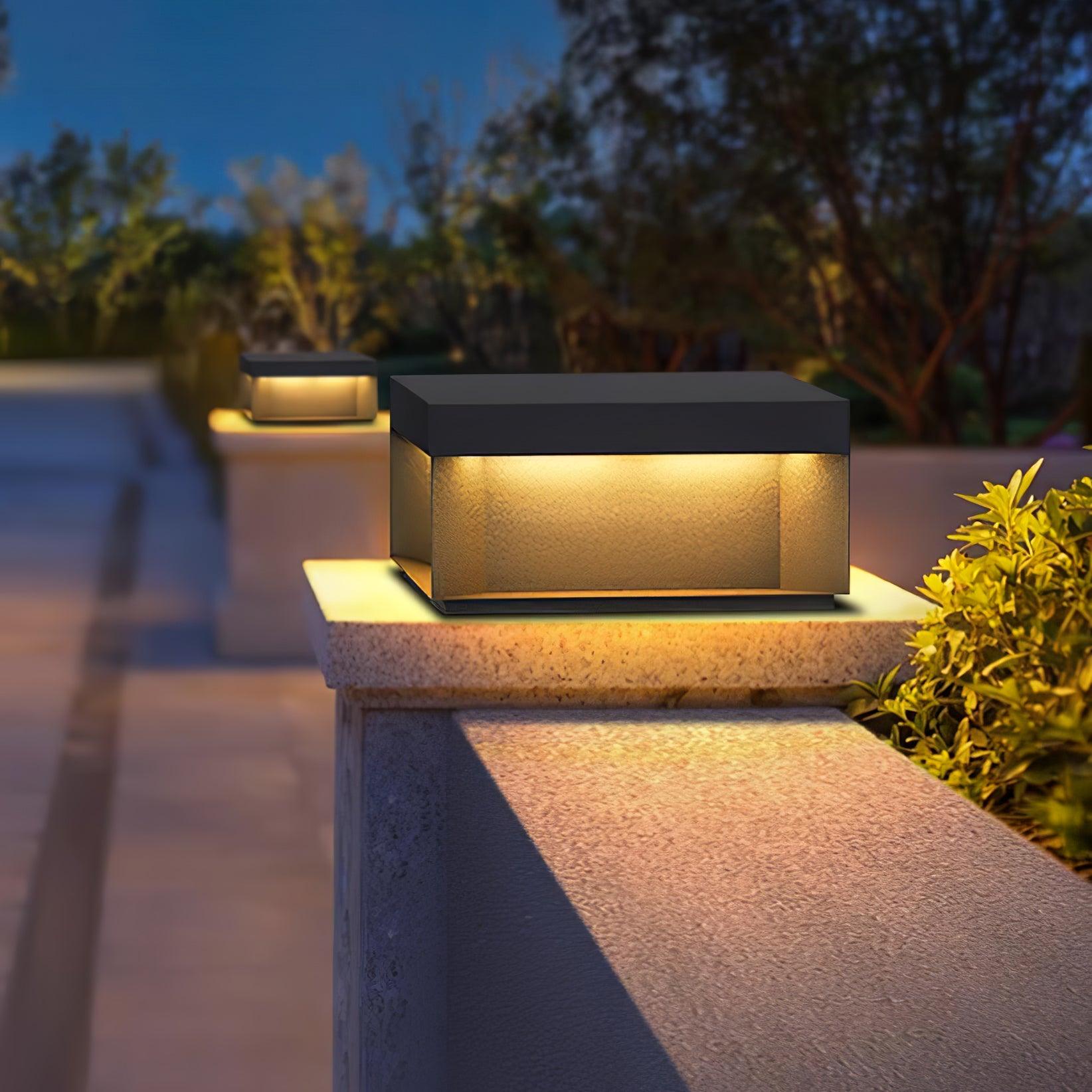 Matte Black Frame Solar Outdoor Post Light