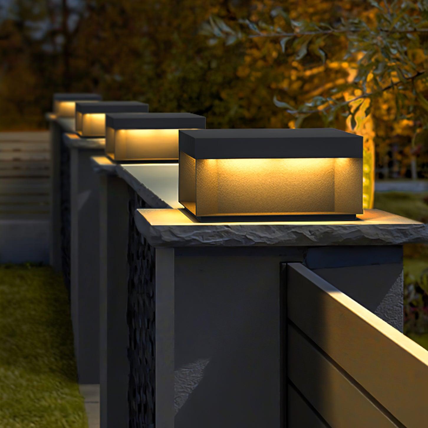 Matte Black Frame Solar Outdoor Post Light