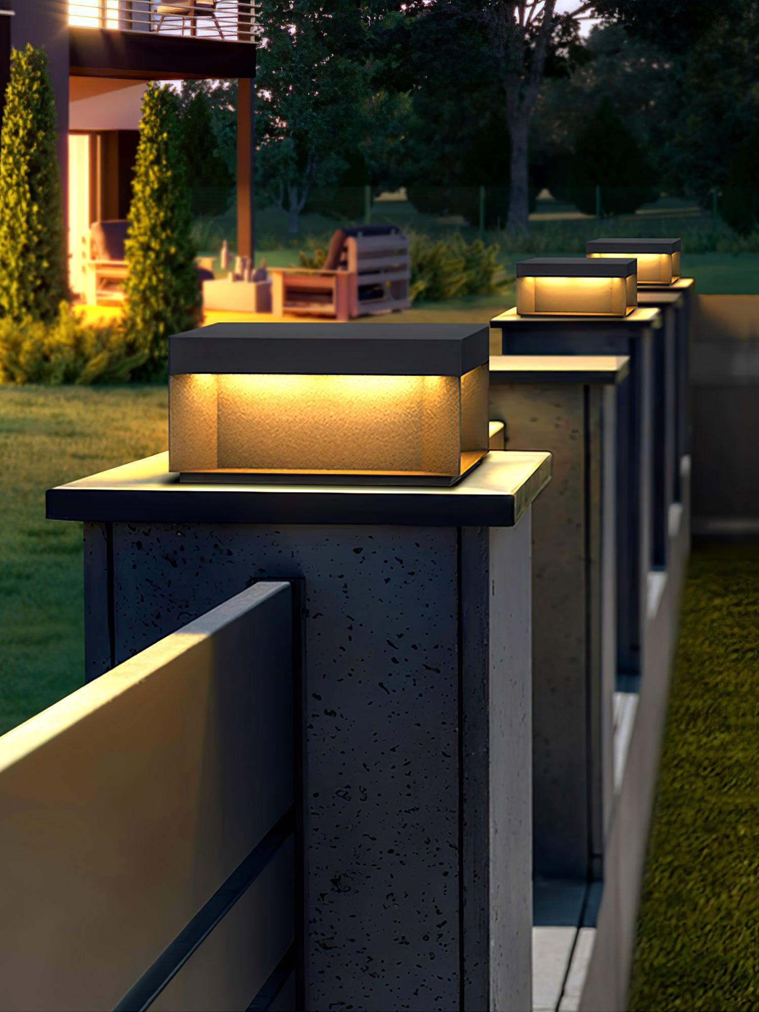 Matte Black Frame Solar Outdoor Post Light