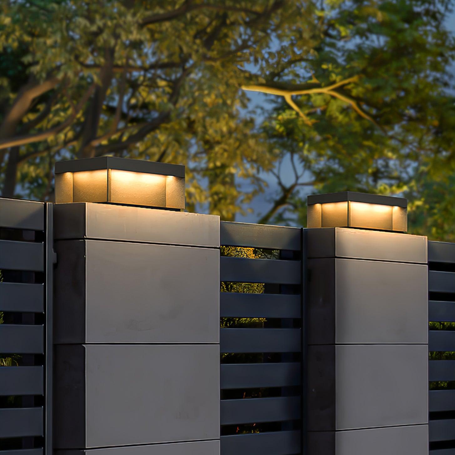 Matte Black Frame Solar Outdoor Post Light