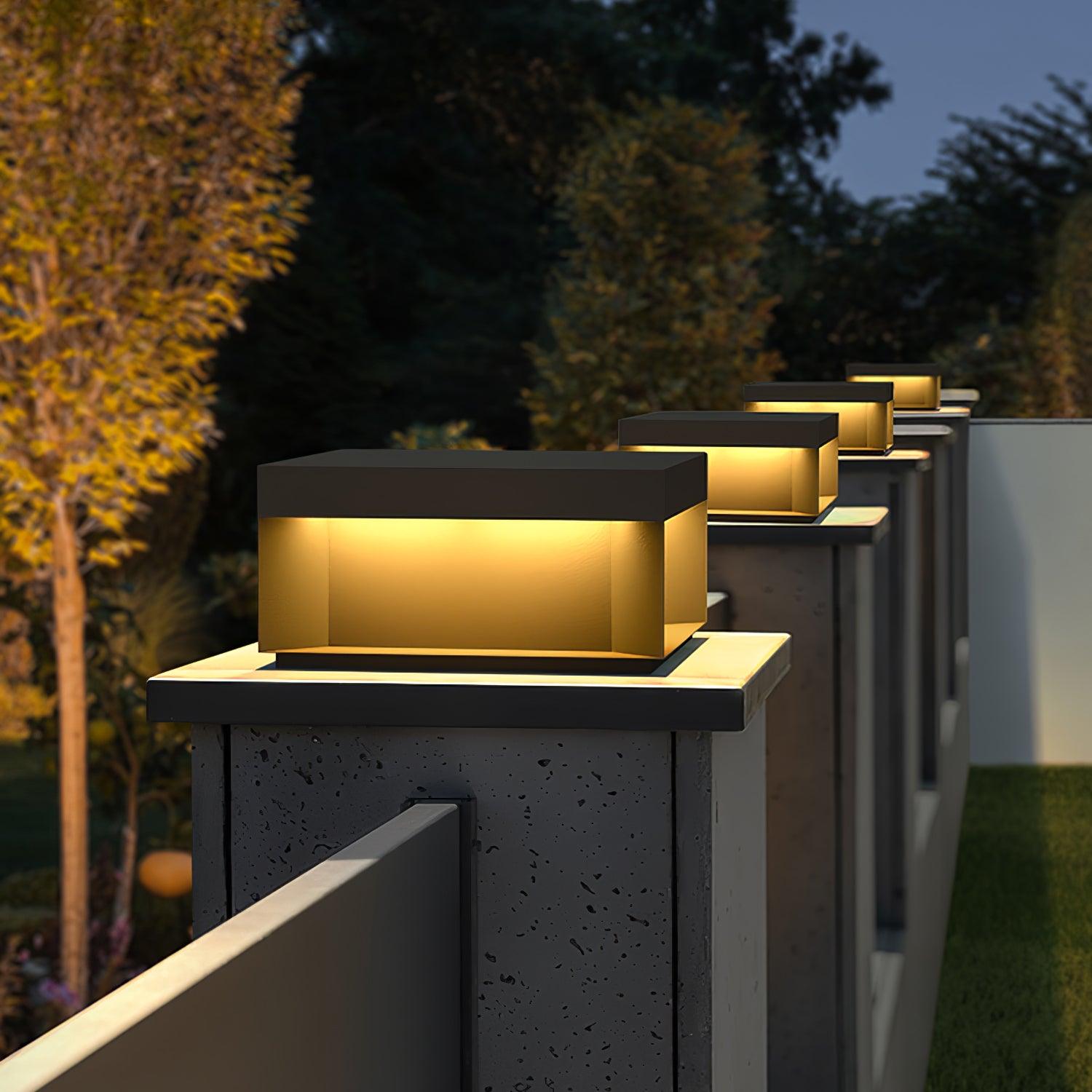Matte Black Frame Solar Outdoor Post Light