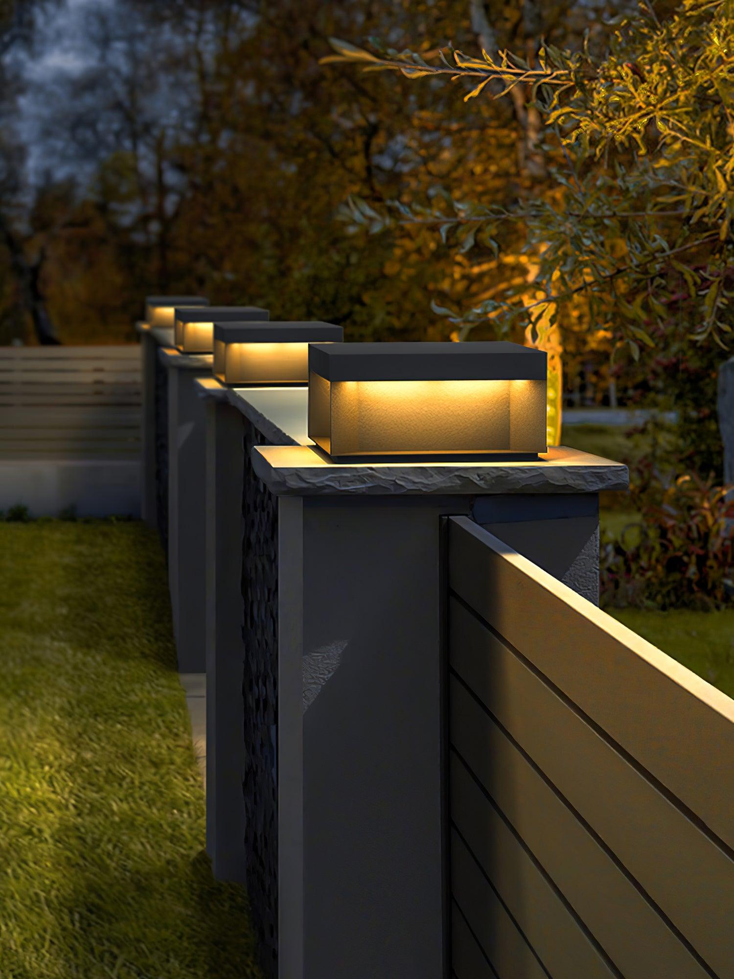 Matte Black Frame Solar Outdoor Post Light