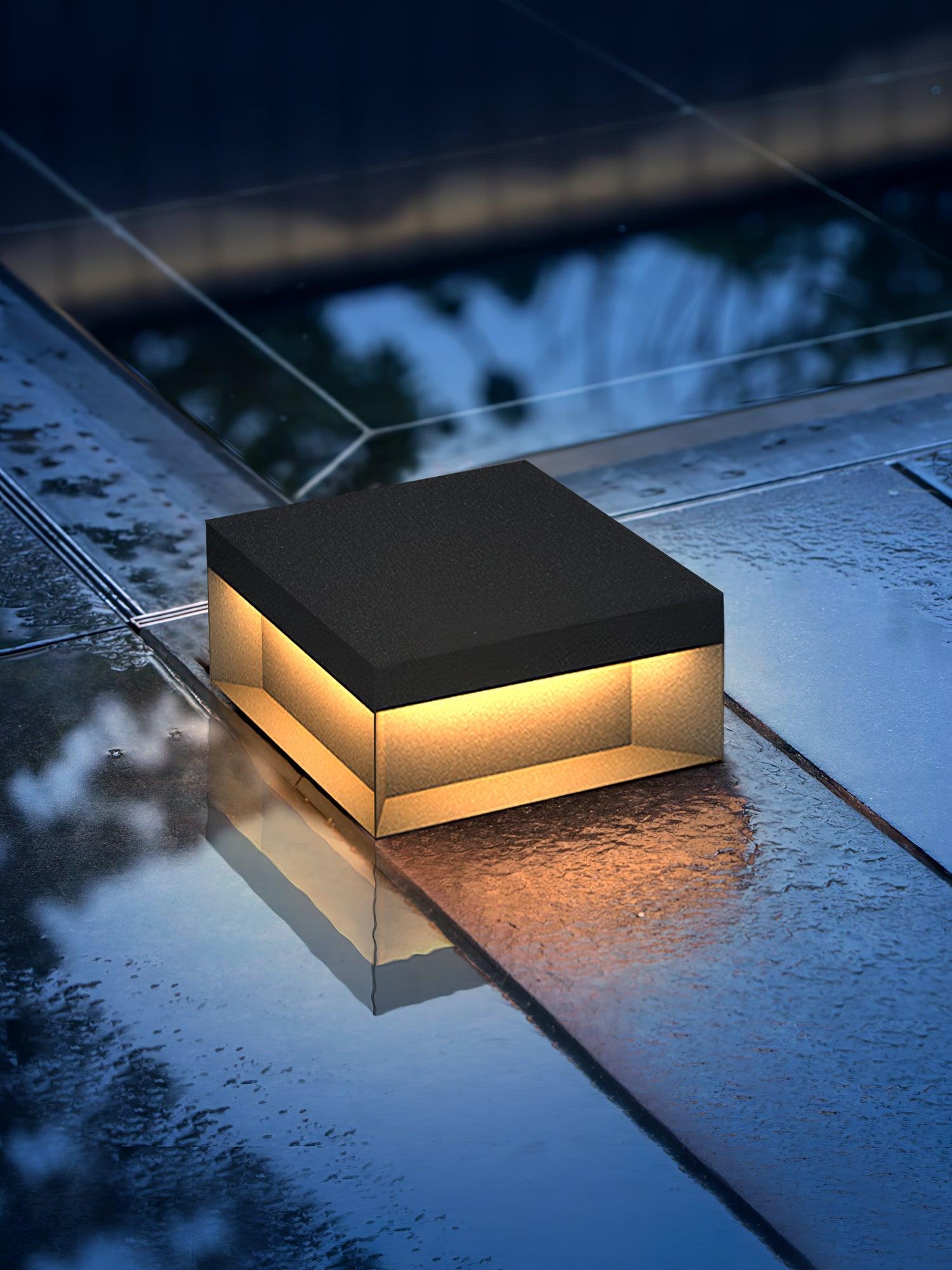 Matte Black Frame Solar Outdoor Post Light