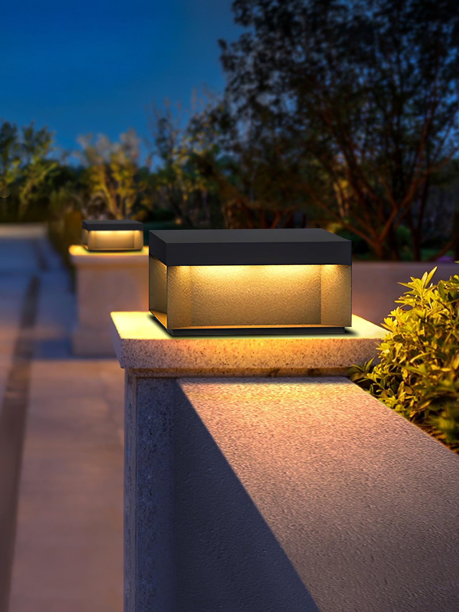 Matte Black Frame Solar Outdoor Post Light