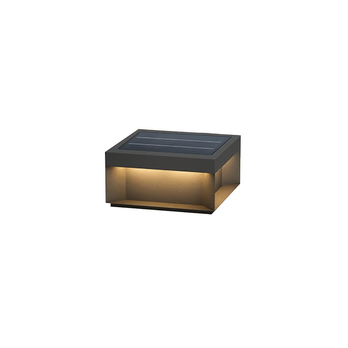 Matte Black Frame Solar Outdoor Post Light