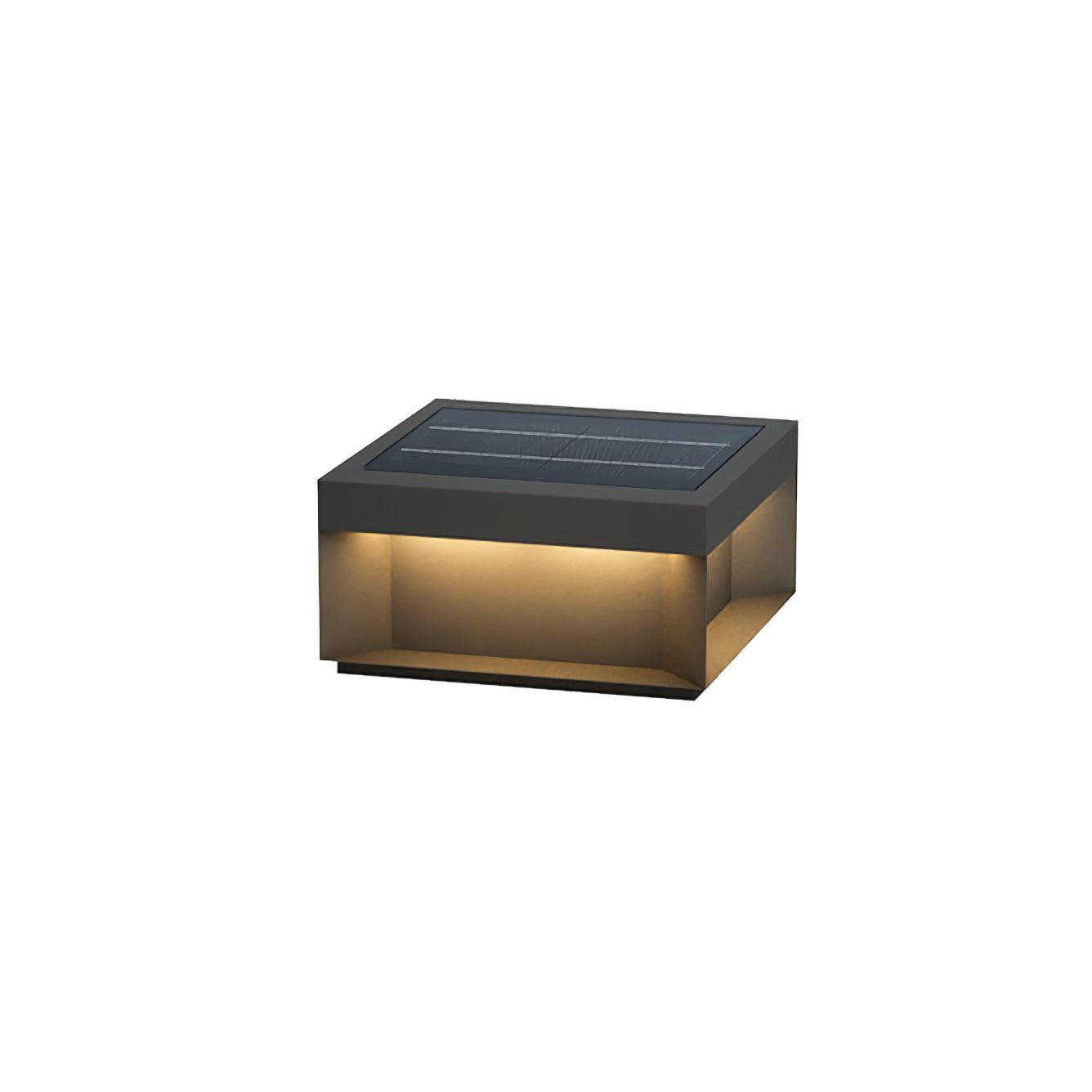 Matte Black Frame Solar Outdoor Post Light