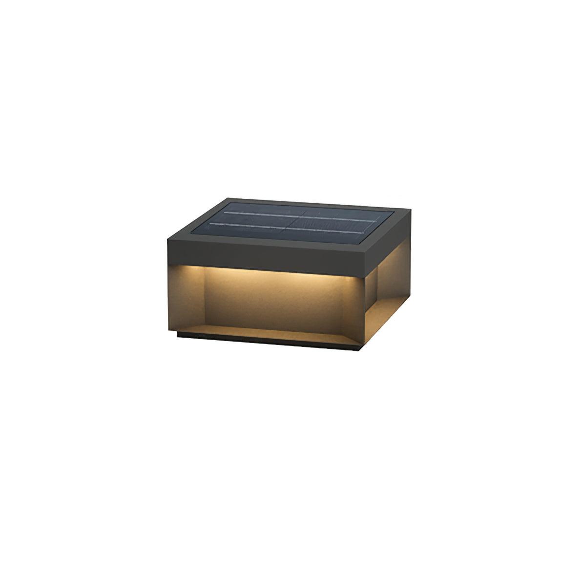 Matte Black Frame Solar Outdoor Post Light