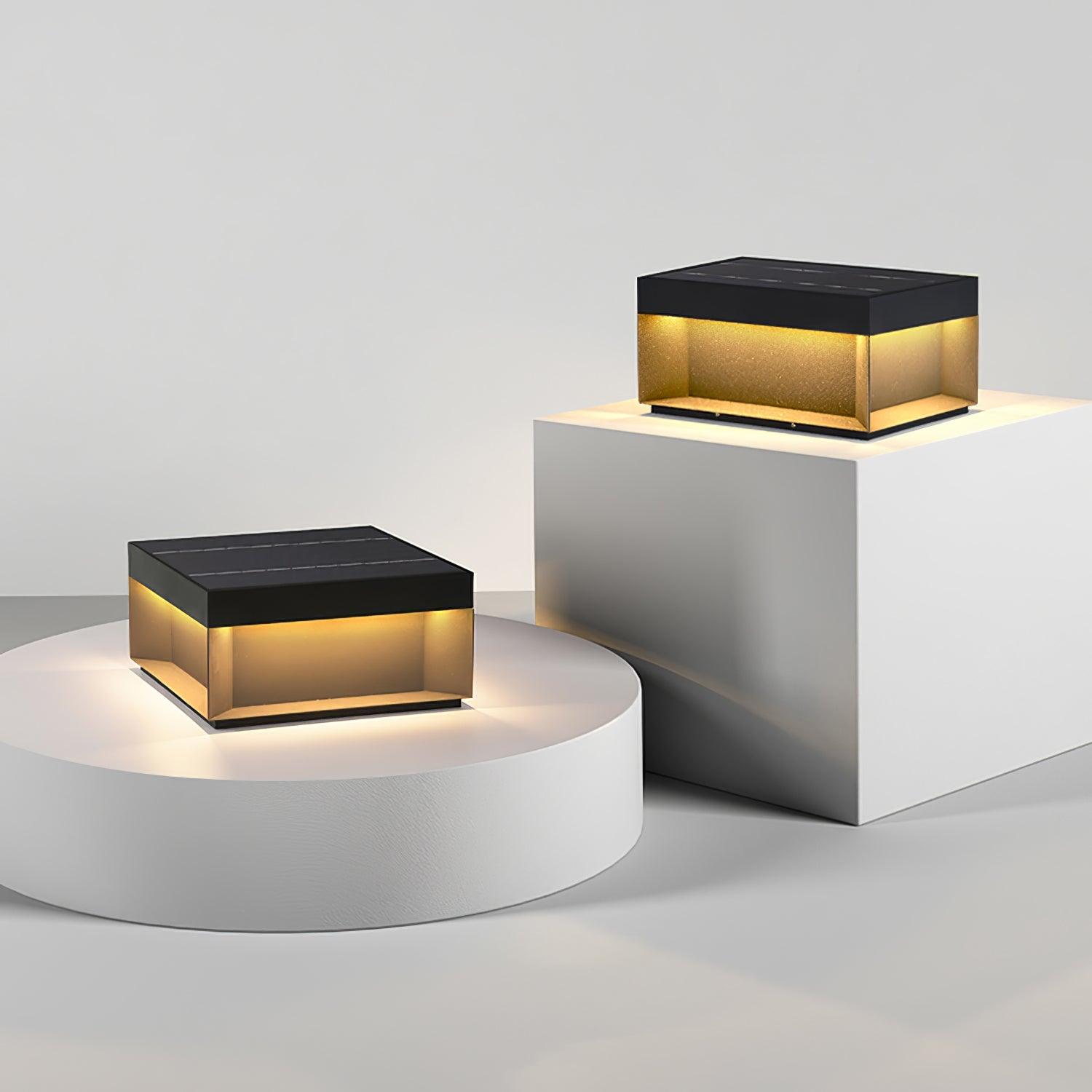 Matte Black Frame Solar Outdoor Post Light