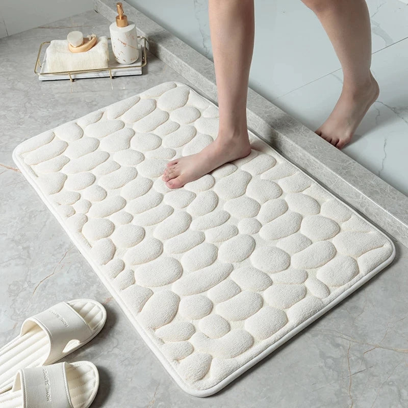 Bathroom Floor Mat with Embossed Texture – Non-Slip and Absorbent