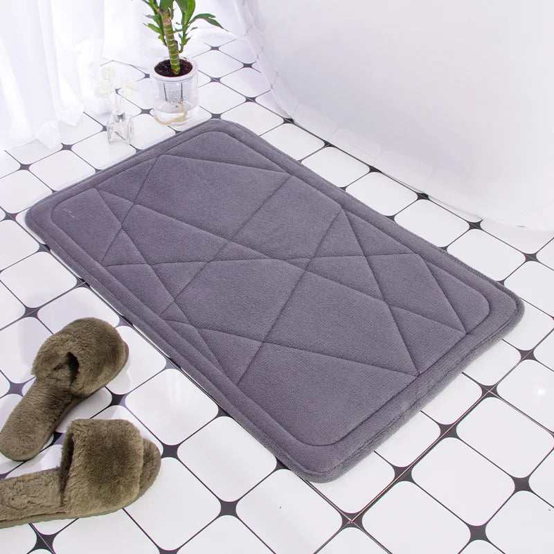 Safe and Stylish Geometric Embossed Bath Mat – Non-Slip with Soft Texture - Atelier Dubois Paris