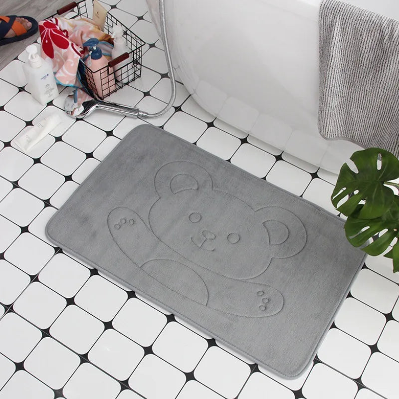 Safe and Stylish Geometric Embossed Bath Mat – Non-Slip with Soft Texture - Atelier Dubois Paris