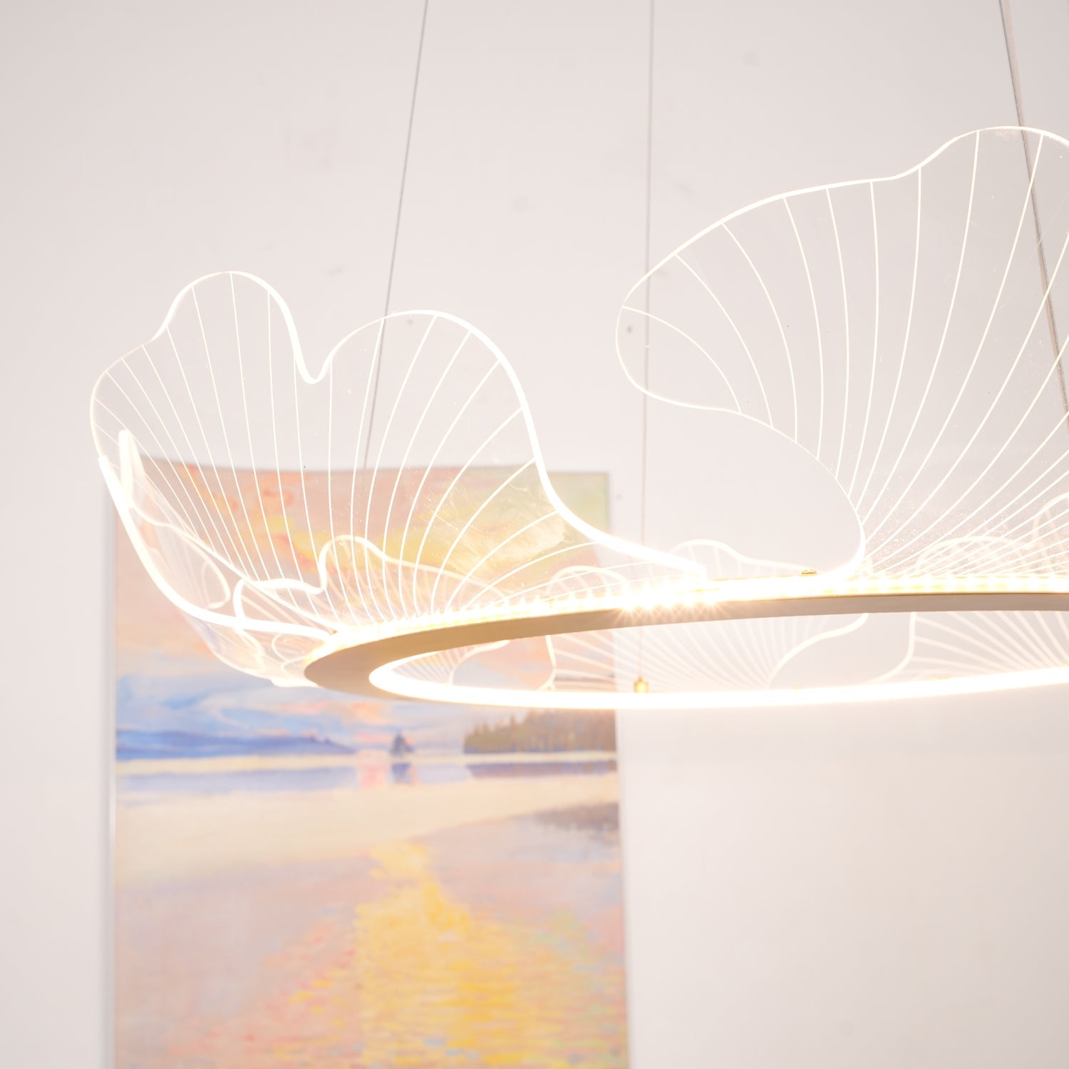 Modern Sea Chandelier – Ocean Wave Design Hanging Light Fixture
