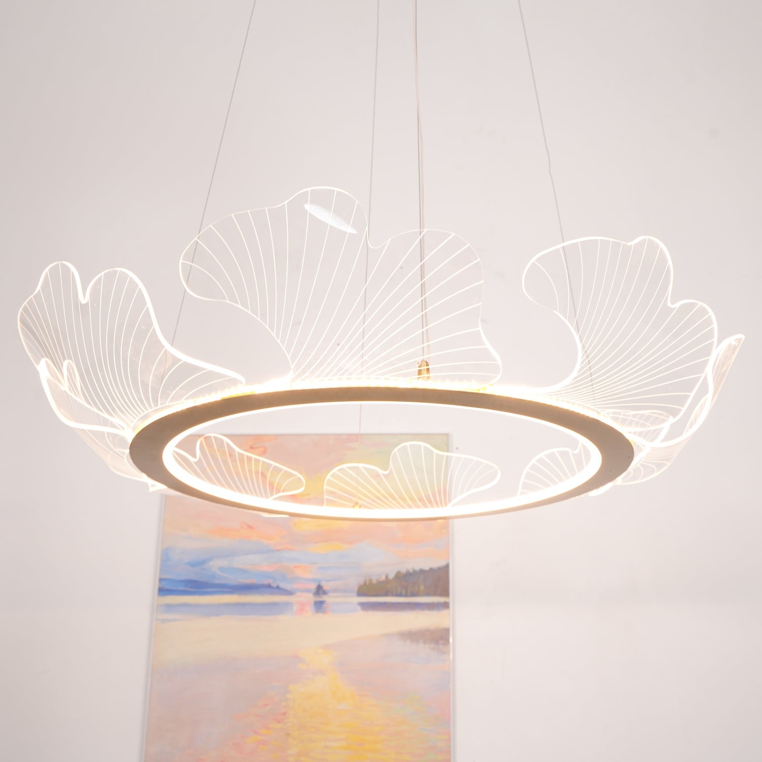 Modern Sea Chandelier – Ocean Wave Design Hanging Light Fixture