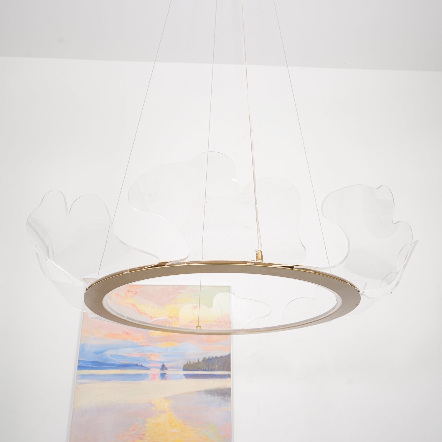 Modern Sea Chandelier – Ocean Wave Design Hanging Light Fixture