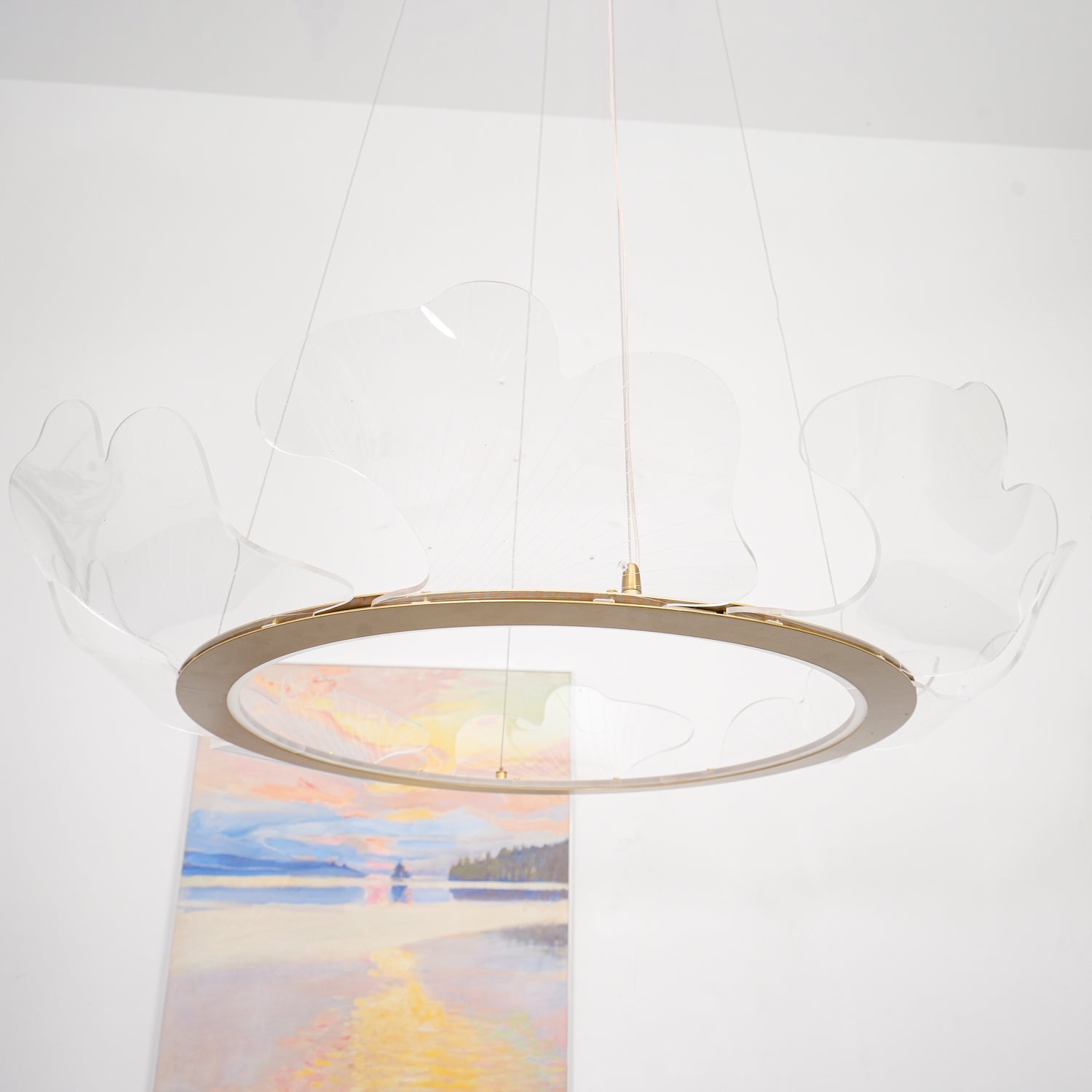 Modern Sea Chandelier – Ocean Wave Design Hanging Light Fixture