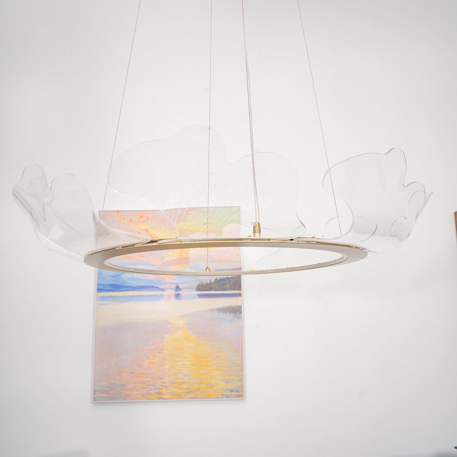 Modern Sea Chandelier – Ocean Wave Design Hanging Light Fixture