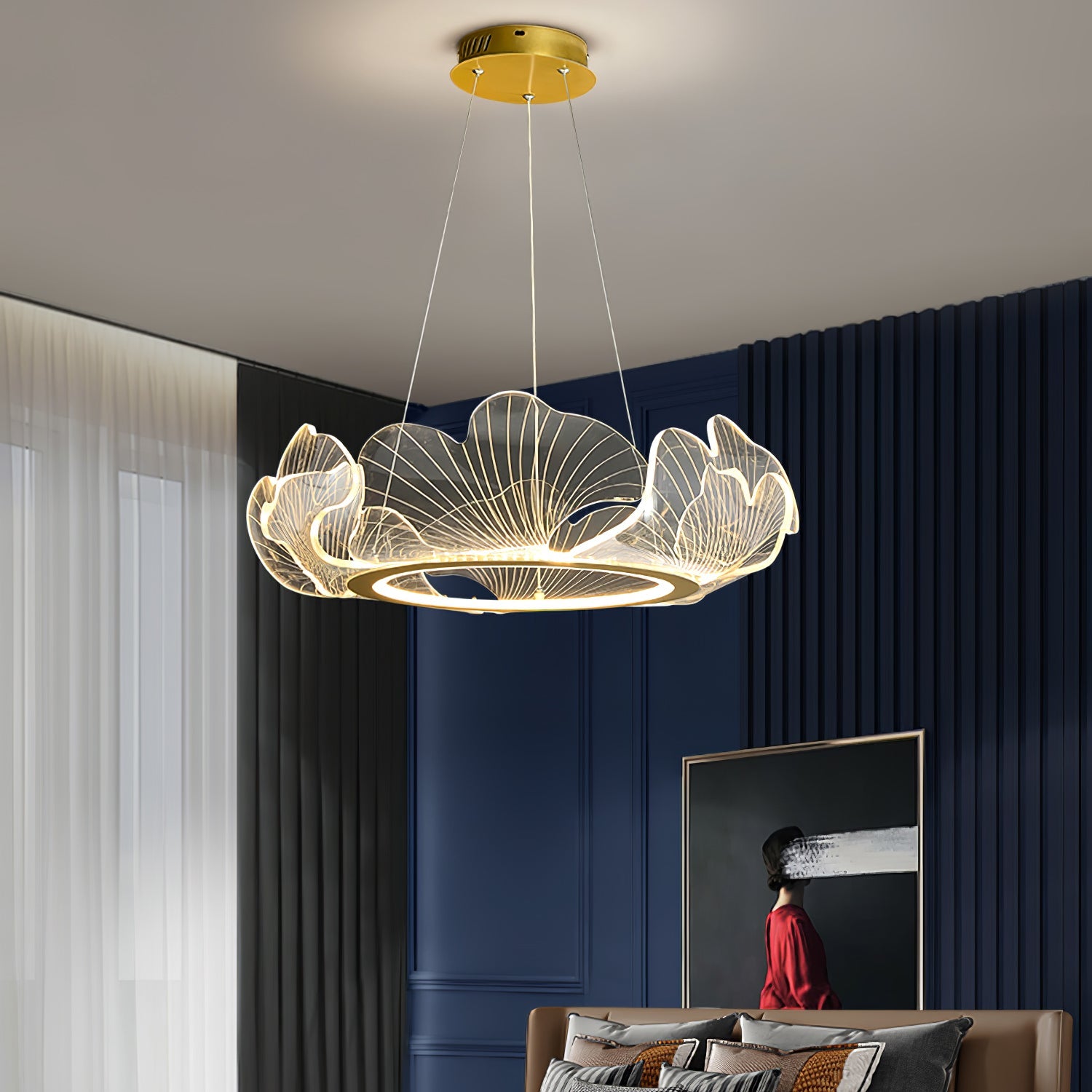 Modern Sea Chandelier – Ocean Wave Design Hanging Light Fixture