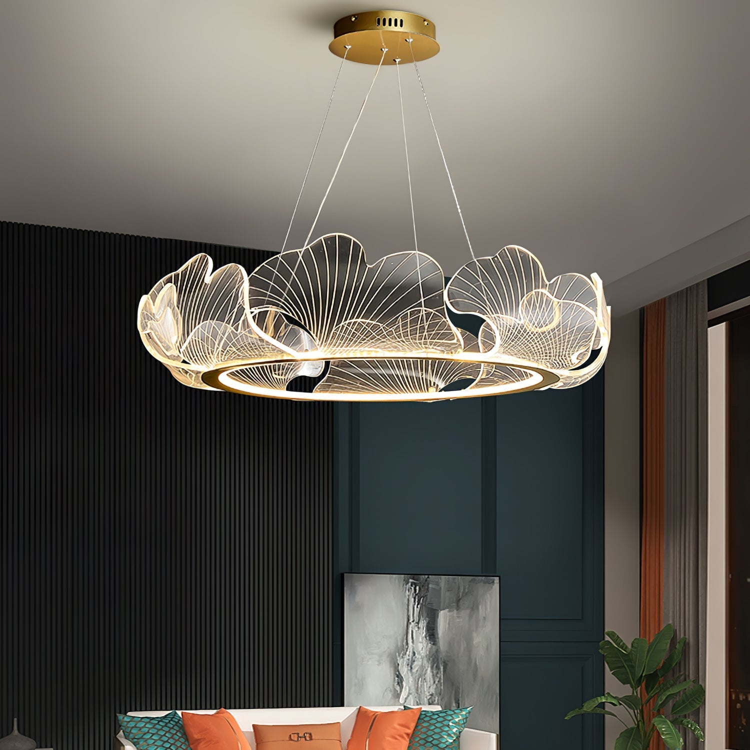 Modern Sea Chandelier – Ocean Wave Design Hanging Light Fixture