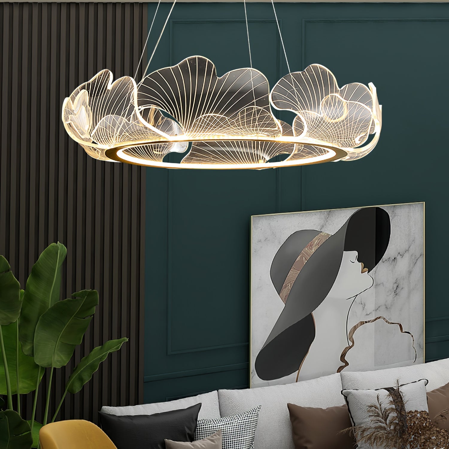 Modern Sea Chandelier – Ocean Wave Design Hanging Light Fixture