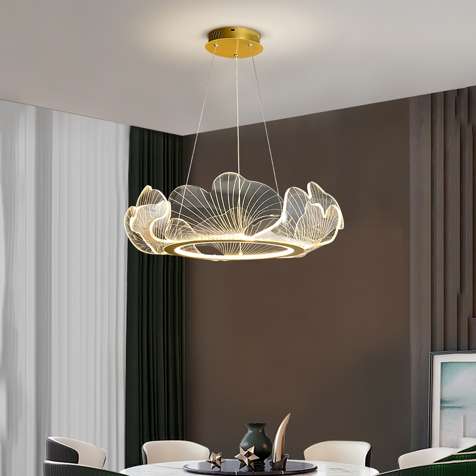Modern Sea Chandelier – Ocean Wave Design Hanging Light Fixture