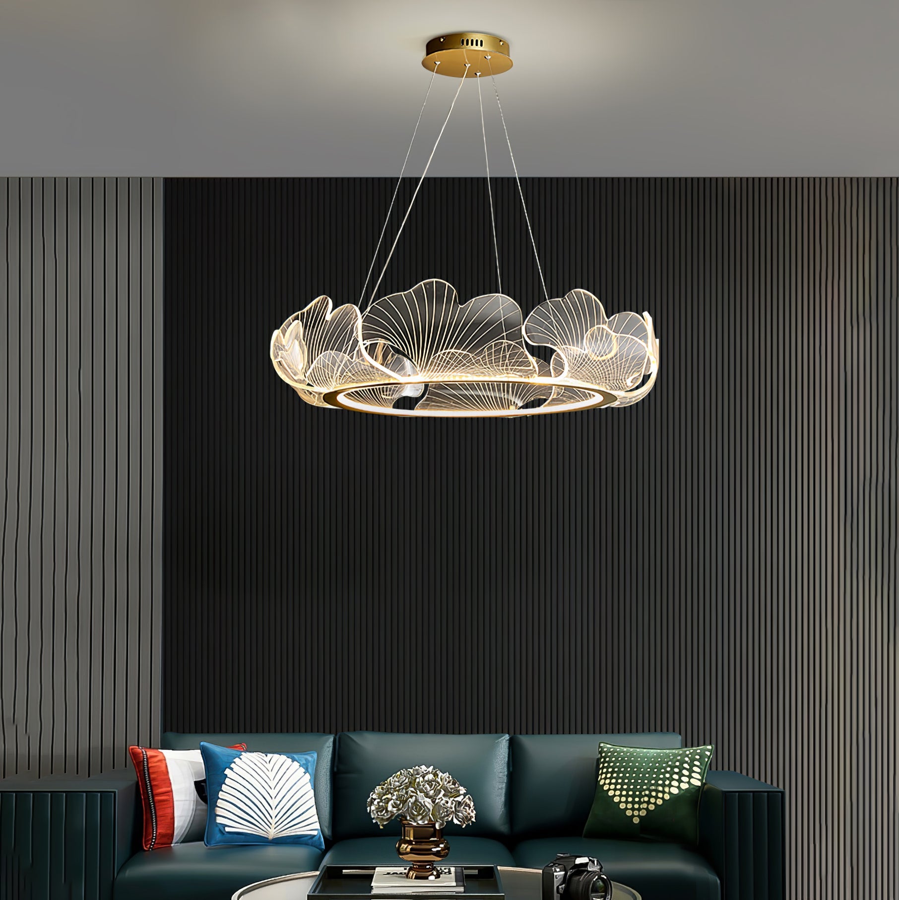 Modern Sea Chandelier – Ocean Wave Design Hanging Light Fixture