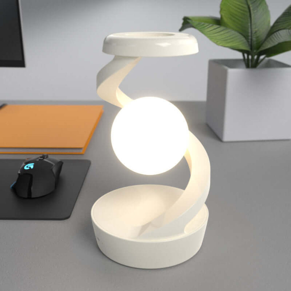 Wireless LED Levitating Table Lamp – Rechargeable USB with Warm Light