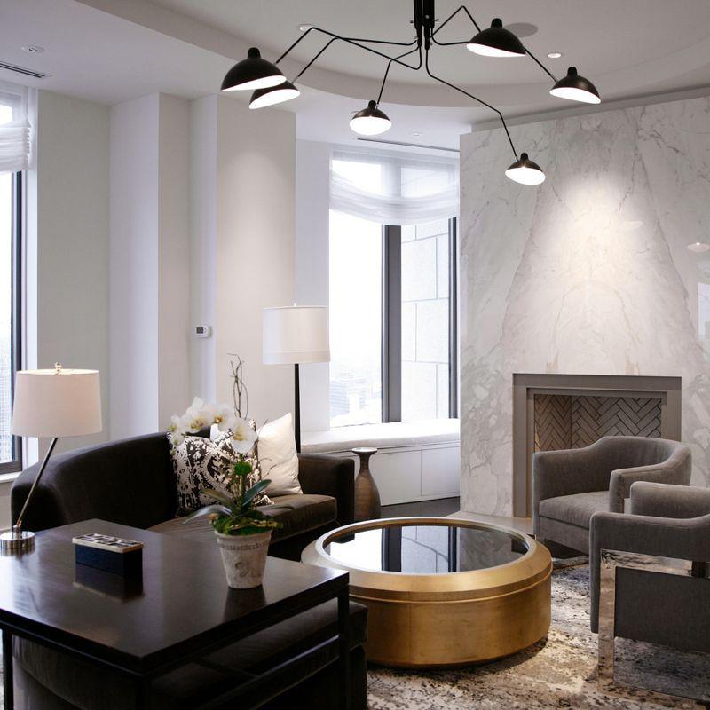 Modern Serge Mouille-Inspired Ceiling Lamp